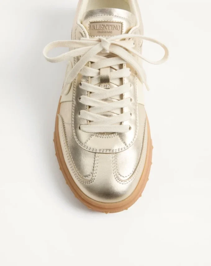 Buty sportowe Upvillage z laminowanej skóry cielęcej z paskiem ze skóry cielęcej nappa