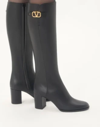 Buty z cielęcej skóry z logo Vlogo 70 mm
