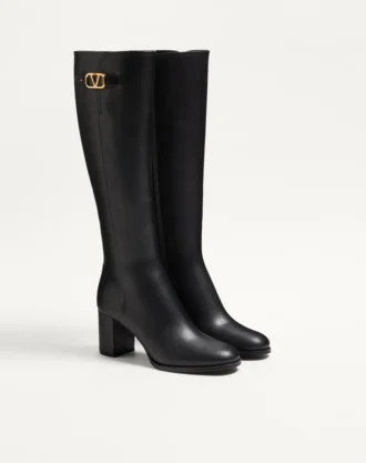 Buty z cielęcej skóry z logo Vlogo 70 mm