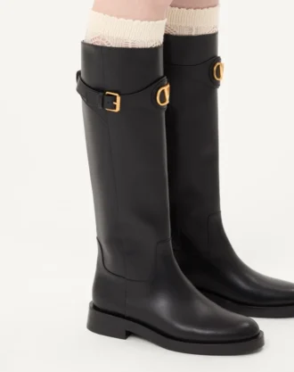 Buty z cielęcej skóry z logo VLogo Signature 30 mm