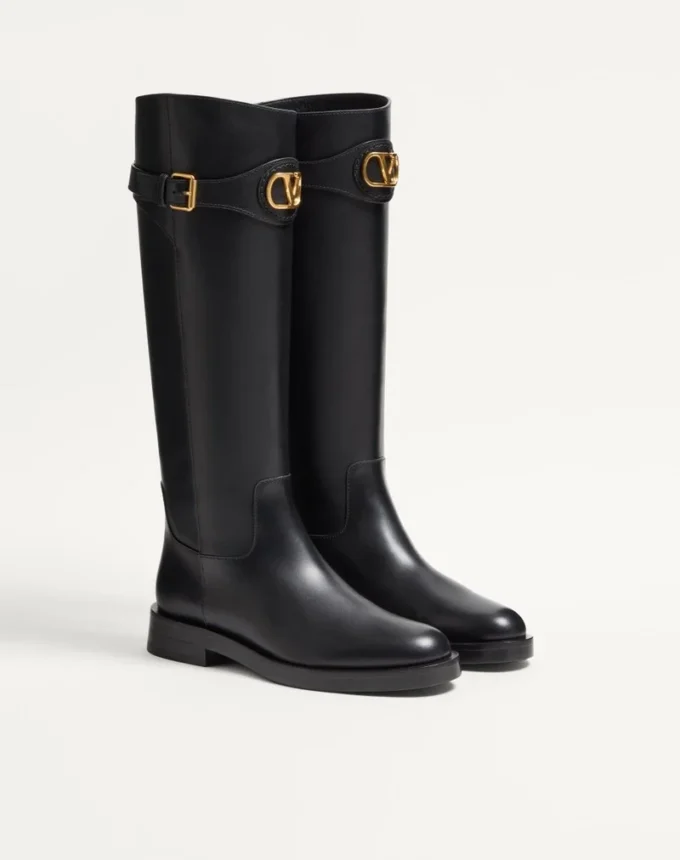 Buty z cielęcej skóry z logo VLogo Signature 30 mm