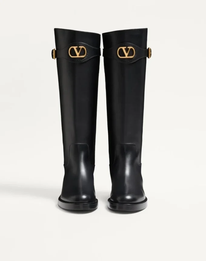 Buty z cielęcej skóry z logo VLogo Signature 30 mm