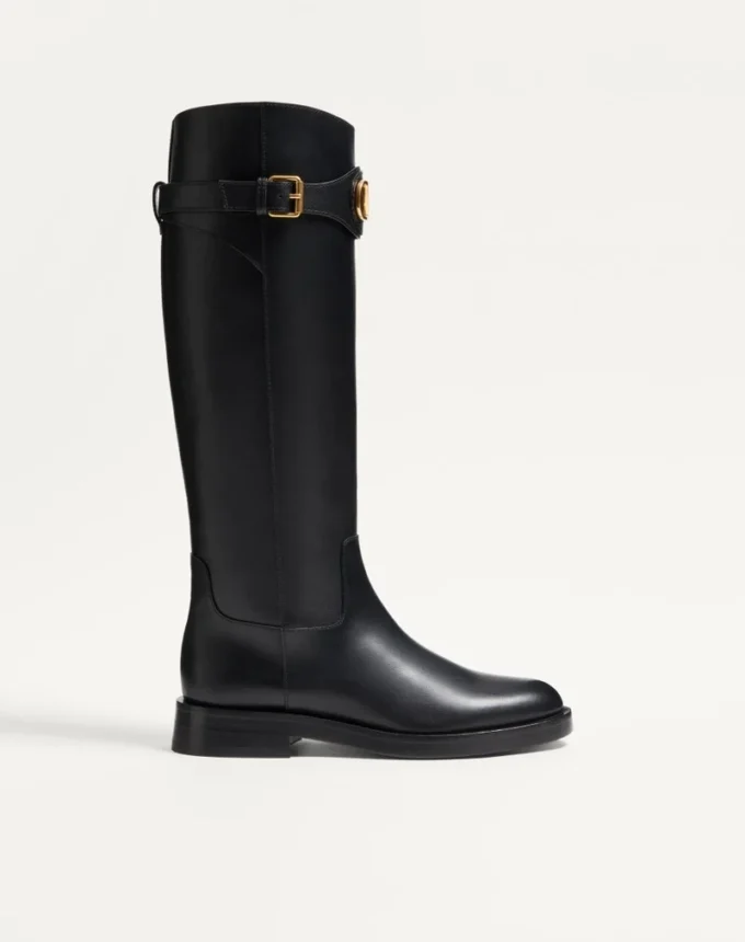 Buty z cielęcej skóry z logo VLogo Signature 30 mm
