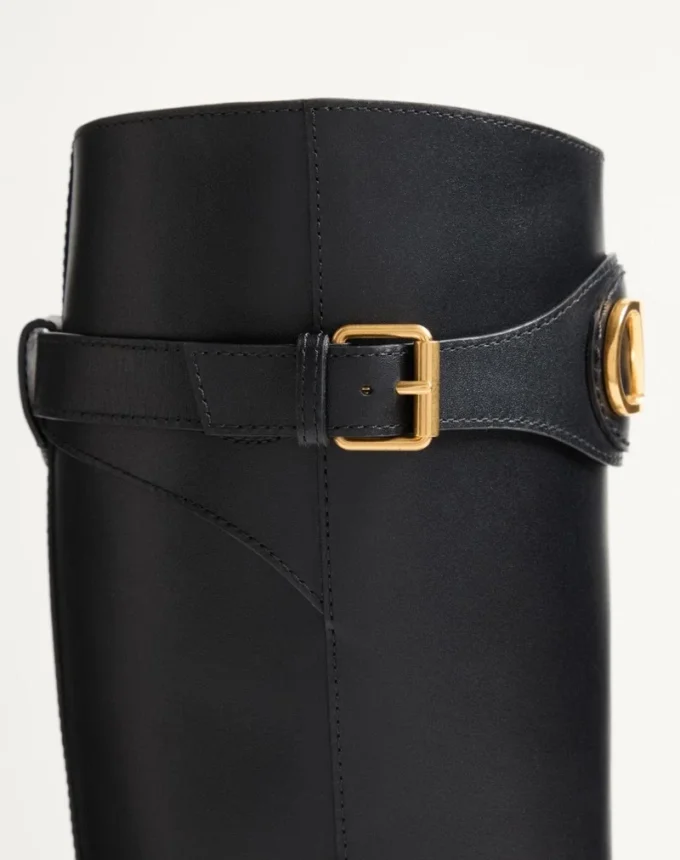 Buty z cielęcej skóry z logo VLogo Signature 30 mm