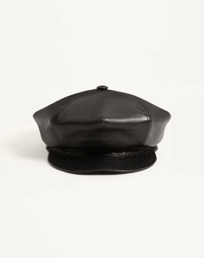 Czapka skórzana Valentino Garavani Vlogo Signature Czapka skórzana Valentino Garavani Vlogo Signature