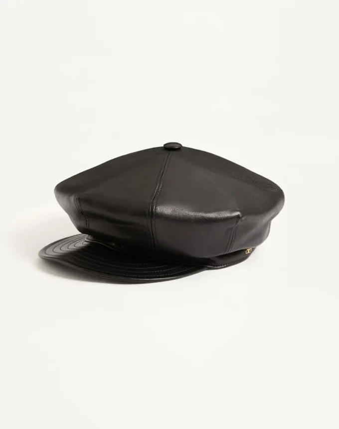 Czapka skórzana Valentino Garavani Vlogo Signature Czapka skórzana Valentino Garavani Vlogo Signature