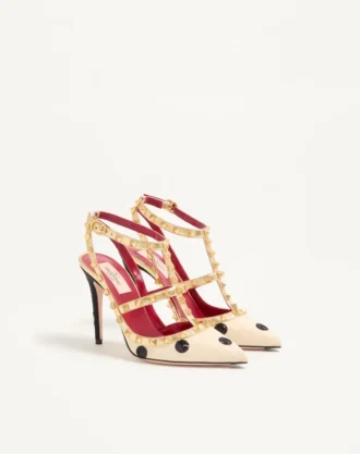 Czółenka Rockstud z haftem Plus de Pois 100 mm