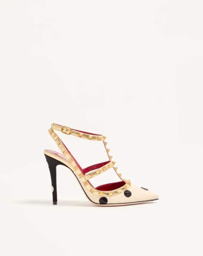 Czółenka Rockstud z haftem Plus de Pois 100 mm Czółenka Rockstud z haftem Plus de Pois 100 mm