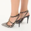 Czółenka Rockstud z tkaniny w pepitkę, 100 mm