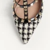 Czółenka Rockstud z tkaniny w pepitkę, 100 mm