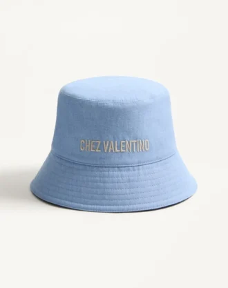 Denimowa czapka z daszkiem Chez Valentino z haftem Denimowa czapka z daszkiem Chez Valentino z haftem