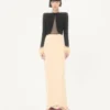 Długa sukienka Cady Couture z piórami Długa sukienka Cady Couture z piórami