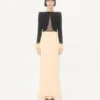Długa sukienka Cady Couture z piórami Długa sukienka Cady Couture z piórami