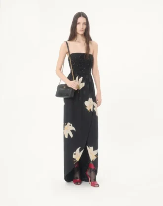 Długa sukienka z żakardowej tkaniny Crepe De Chine Apres L’Hiver Lilium Długa sukienka z żakardowej tkaniny Crepe De Chine Apres L’Hiver Lilium