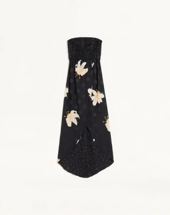 Długa sukienka z żakardowej tkaniny Crepe De Chine Apres L’Hiver Lilium Długa sukienka z żakardowej tkaniny Crepe De Chine Apres L’Hiver Lilium