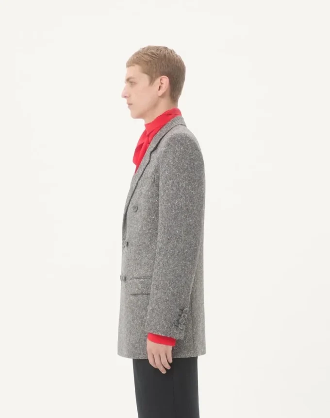 Dwurzędowa marynarka Valentino z wełny natté boutonné Dwurzędowa marynarka Valentino z wełny natté boutonné