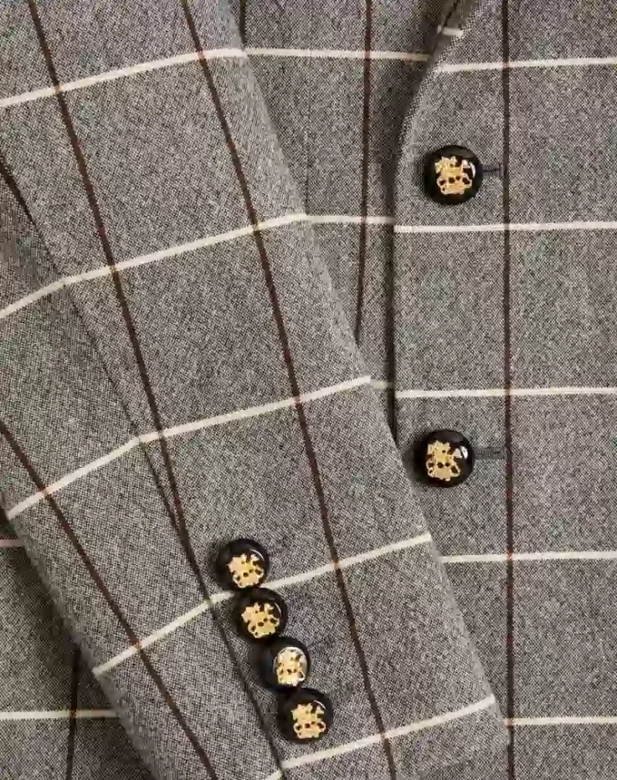 Dwurzędowa wełniana marynarka Valentino w kratę Dwurzędowa wełniana marynarka Valentino w kratę