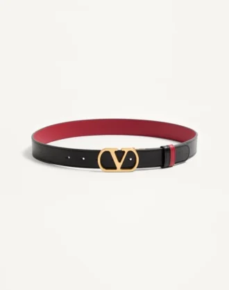 Dwustronny pasek VLogo Signature z błyszczącej skóry cielęcej – 30 mm / 1,2 cala. Dwustronny pasek VLogo Signature z błyszczącej skóry cielęcej – 30 mm / 1,2 cala.