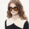 Efektowne okrągłe okulary z acetatu w stylu lat 60. Efektowne okrągłe okulary z acetatu w stylu lat 60.