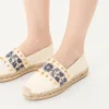 Espadryle z nappa z haftem winogronowym 20 mm Espadryle z nappa z haftem winogronowym 20 mm