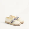 Espadryle z nappa z haftem winogronowym 20 mm Espadryle z nappa z haftem winogronowym 20 mm