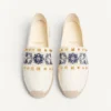 Espadryle z nappa z haftem winogronowym 20 mm Espadryle z nappa z haftem winogronowym 20 mm
