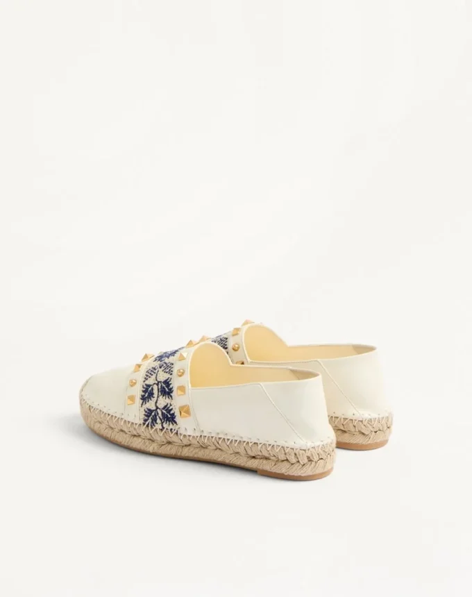 Espadryle z nappa z haftem winogronowym 20 mm Espadryle z nappa z haftem winogronowym 20 mm