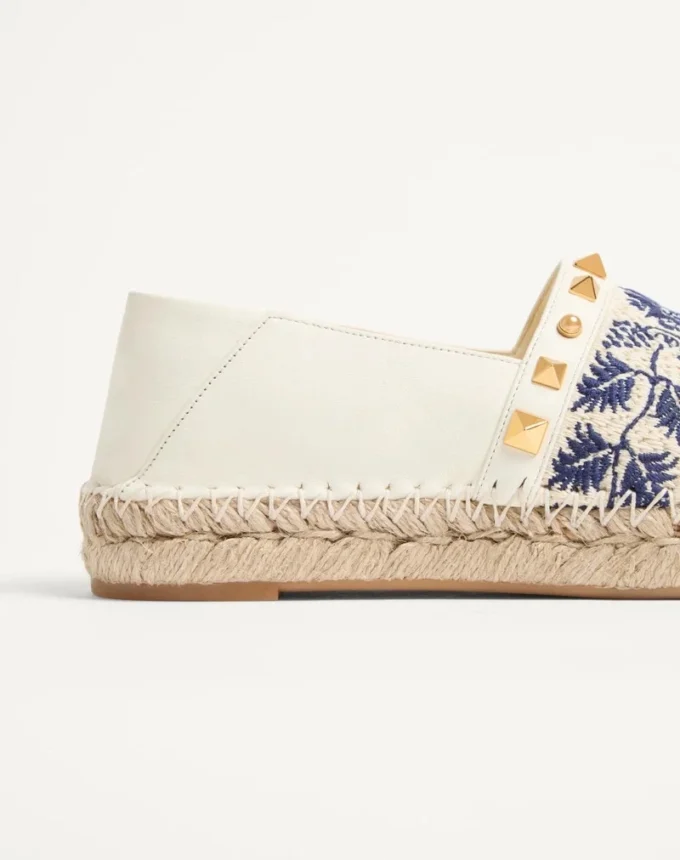 Espadryle z nappa z haftem winogronowym 20 mm Espadryle z nappa z haftem winogronowym 20 mm
