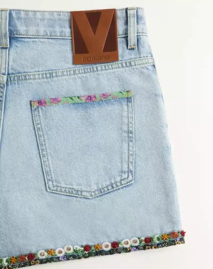 Haftowane szorty jeansowe Haftowane szorty jeansowe