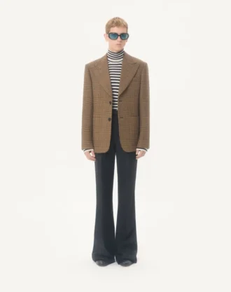 Jednorzędowa wełniana marynarka Valentino w kratę Glen Plaid Jednorzędowa wełniana marynarka Valentino w kratę Glen Plaid