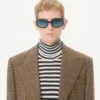 Jednorzędowa wełniana marynarka Valentino w kratę Glen Plaid