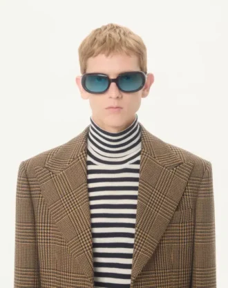 Jednorzędowa wełniana marynarka Valentino w kratę Glen Plaid Jednorzędowa wełniana marynarka Valentino w kratę Glen Plaid