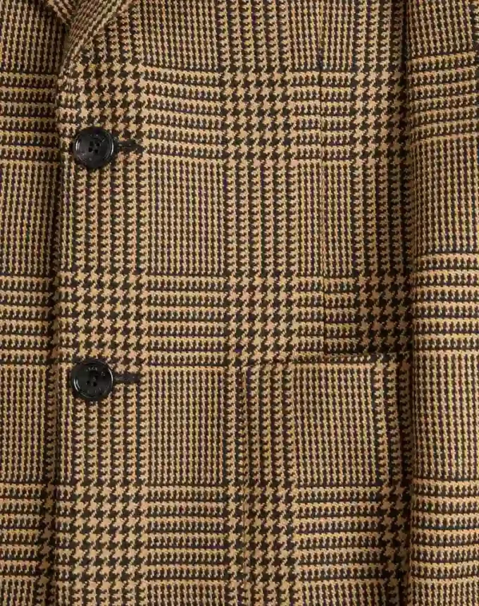 Jednorzędowa wełniana marynarka Valentino w kratę Glen Plaid