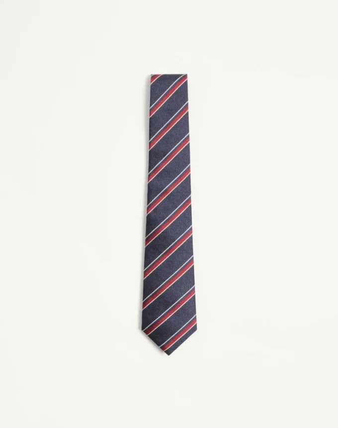 Jedwabny krawat Valentino Jacquard Regimental Jedwabny krawat Valentino Jacquard Regimental