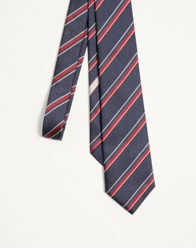 Jedwabny krawat Valentino Jacquard Regimental Jedwabny krawat Valentino Jacquard Regimental