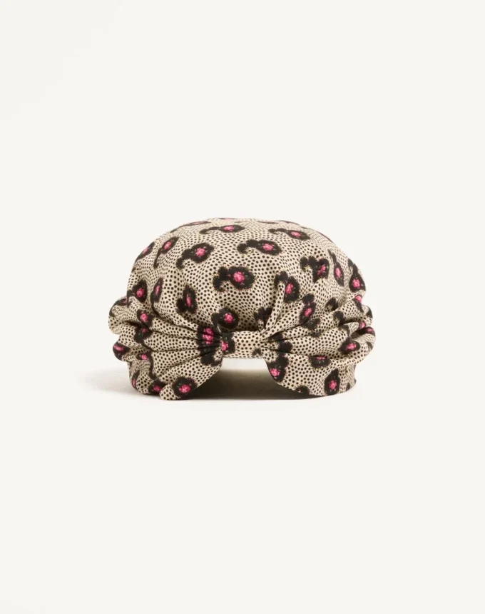 Jedwabny turban z nadrukiem Micro Cashmere Plus de Pois