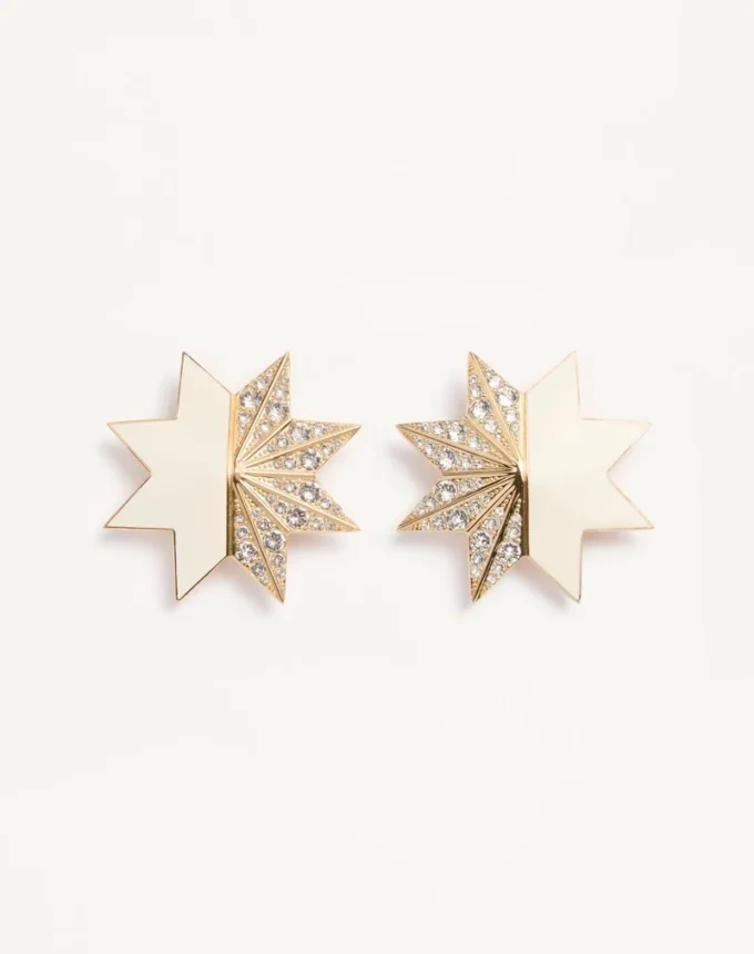 Kolczyki Pas Plus z metalu, emalii i kryształów Swarovski®