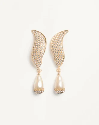 Kolczyki Poetique Des Gouttes z metalu, pereł i kryształów Swarovski®
