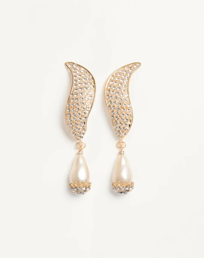 Kolczyki Poetique Des Gouttes z metalu, pereł i kryształów Swarovski® Kolczyki Poetique Des Gouttes z metalu, pereł i kryształów Swarovski®