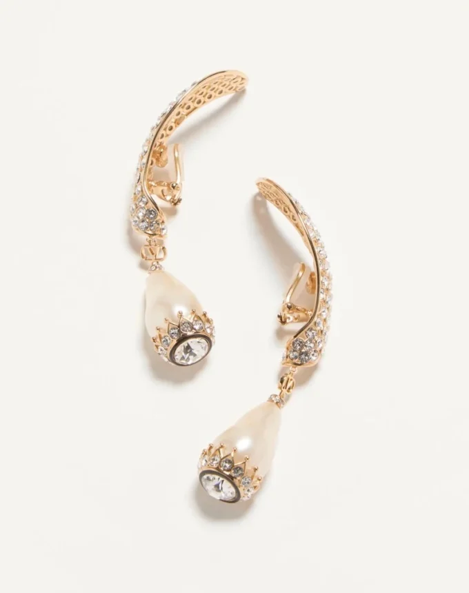 Kolczyki Poetique Des Gouttes z metalu, pereł i kryształów Swarovski® Kolczyki Poetique Des Gouttes z metalu, pereł i kryształów Swarovski®