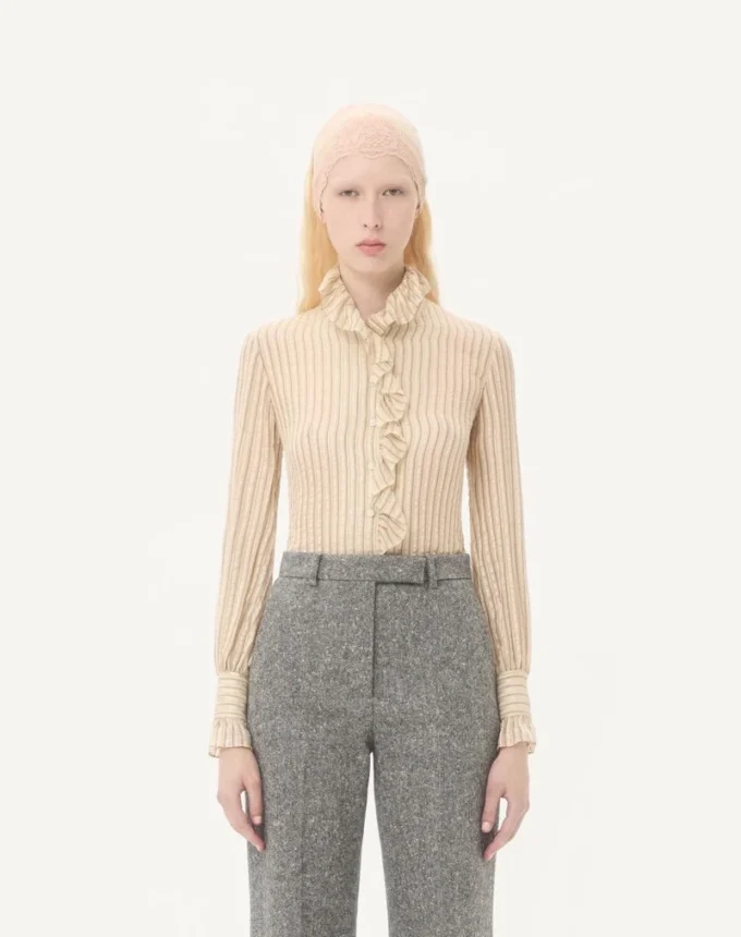Koszula z lamé w stylu seersucker Koszula z lamé w stylu seersucker