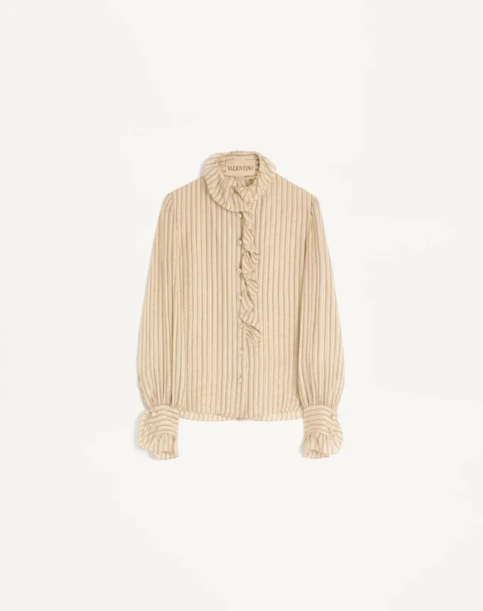 Koszula z lamé w stylu seersucker Koszula z lamé w stylu seersucker