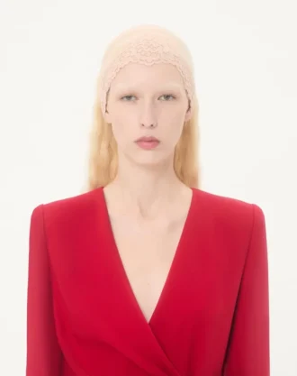 Krótka sukienka Cady Couture z kokardą z faille