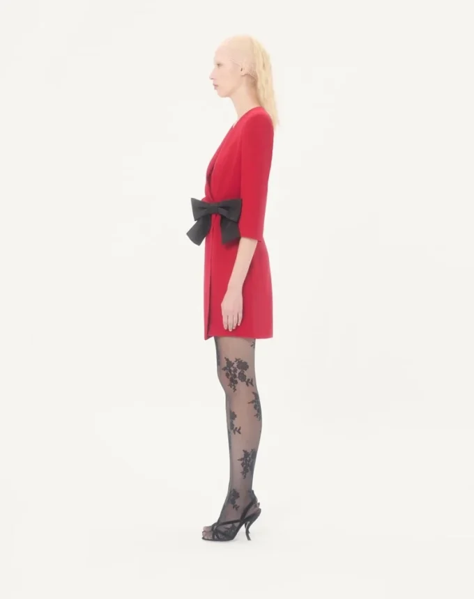 Krótka sukienka Cady Couture z kokardą z faille Krótka sukienka Cady Couture z kokardą z faille