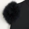 Krótka sukienka Crepe Couture z piórami Krótka sukienka Crepe Couture z piórami