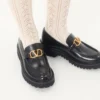 Loafersy z cielęcej skóry z charakterystycznym logo