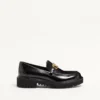 Loafersy z cielęcej skóry z charakterystycznym logo