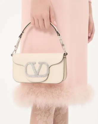 Mała torebka na ramię Valentino Garavani Locò z logo Jewel