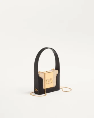 Metalowa kopertówka Minaumorphe Minaudière marki Valentino Garavani z kryształami Swarovski® i satynowym etui
