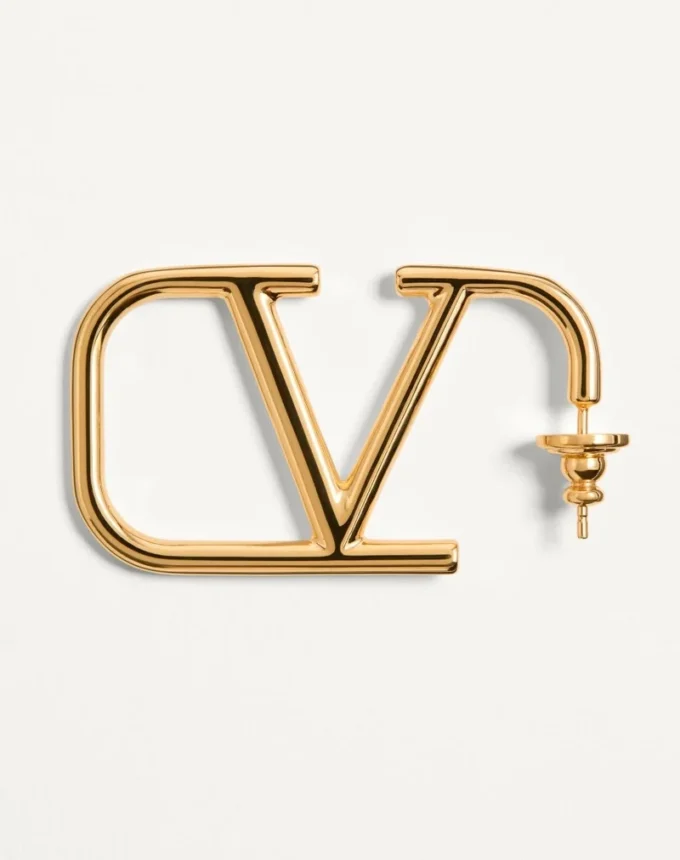 Metalowe kolczyki z logo VLogo